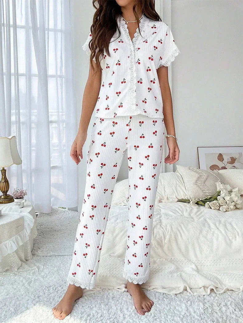 Pijama Cereja Longo