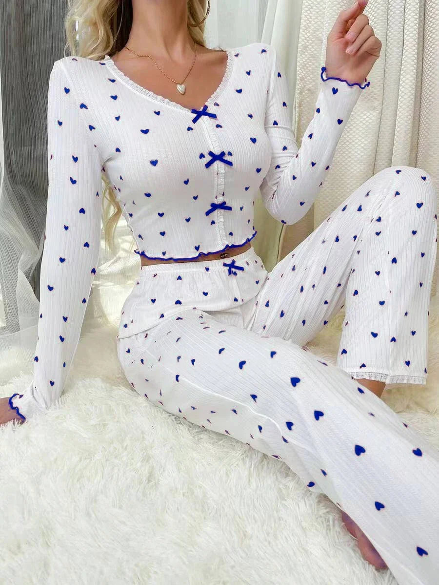 Pijama Longo Heart Lace
