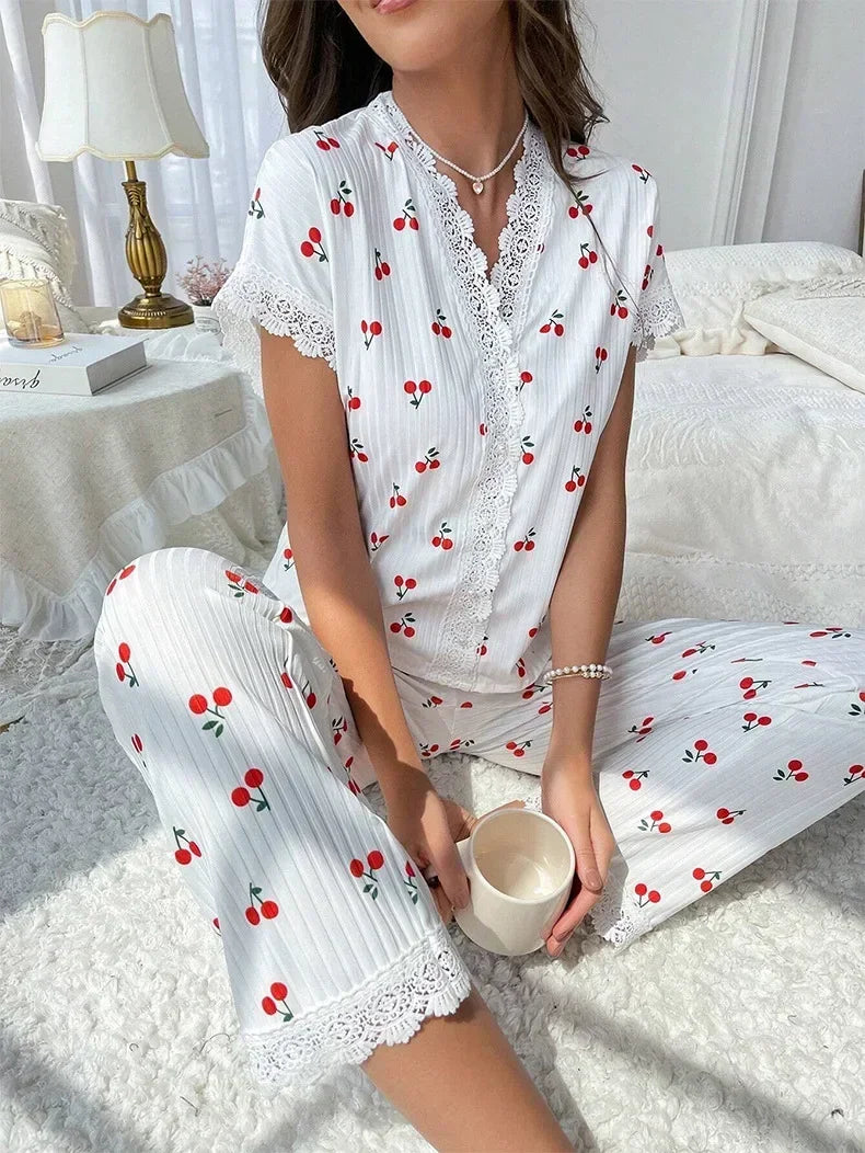 Pijama Cereja Longo