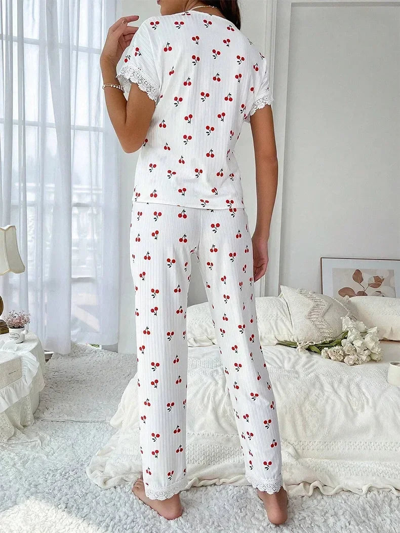 Pijama Cereja Longo