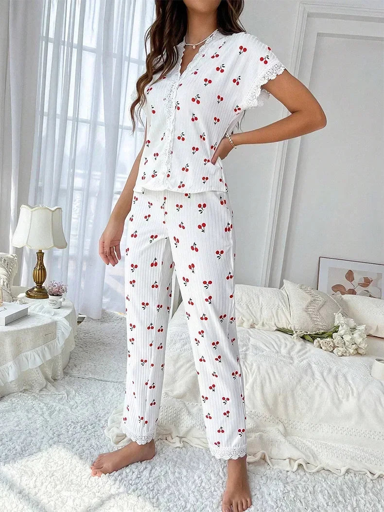 Pijama Cereja Longo