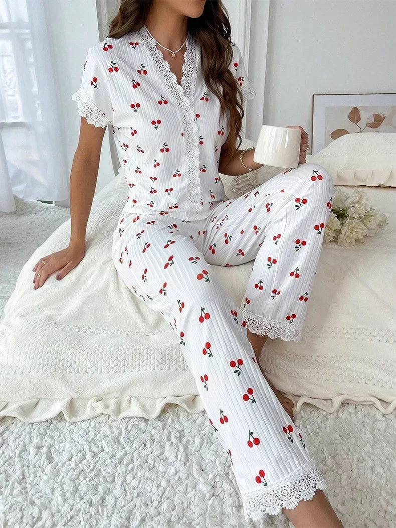Pijama Cereja Longo