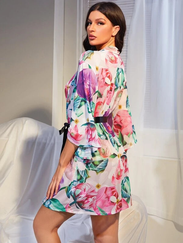 Robe Floral com Cinto