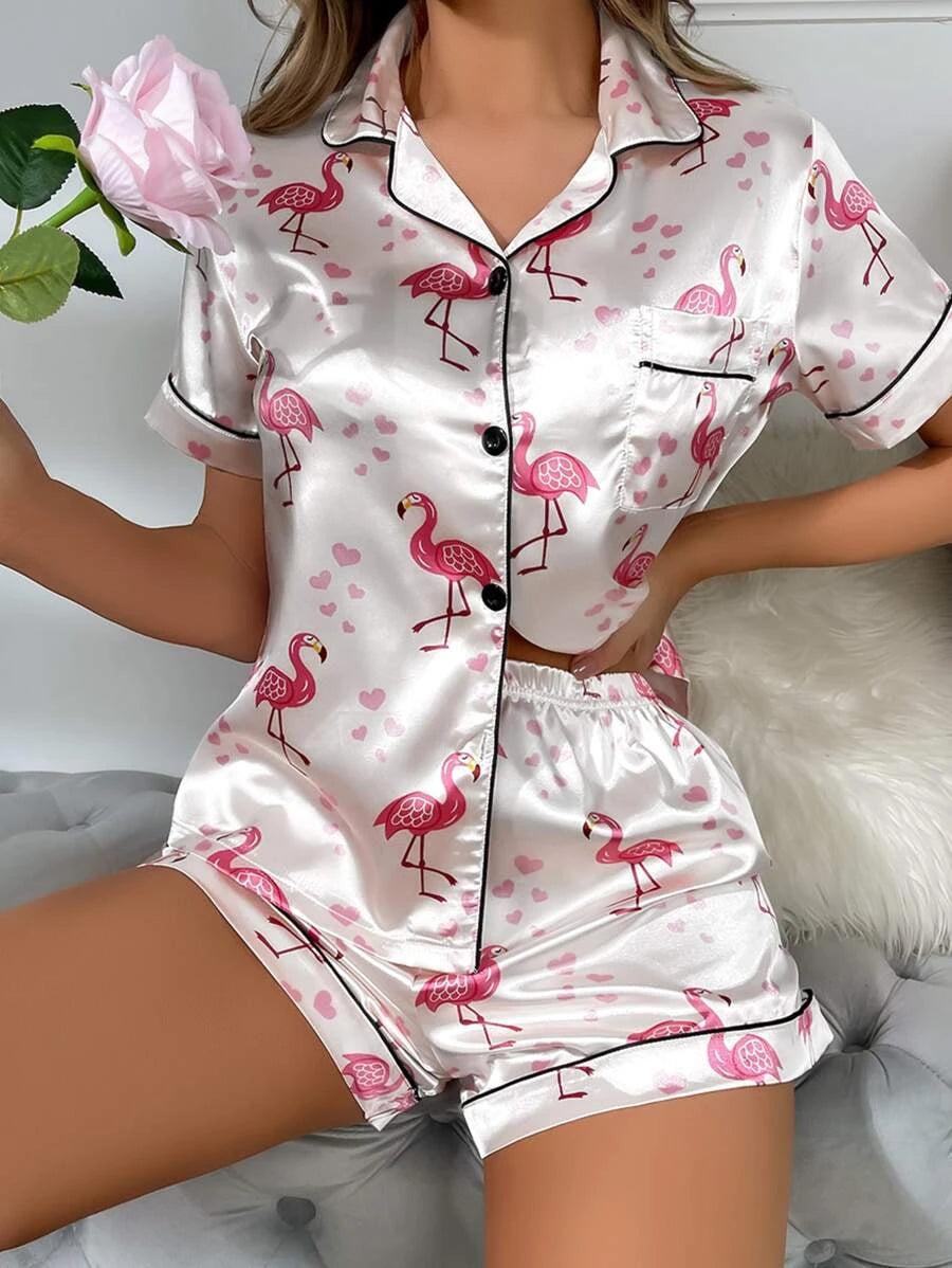 Pijama Flamingo Cetim