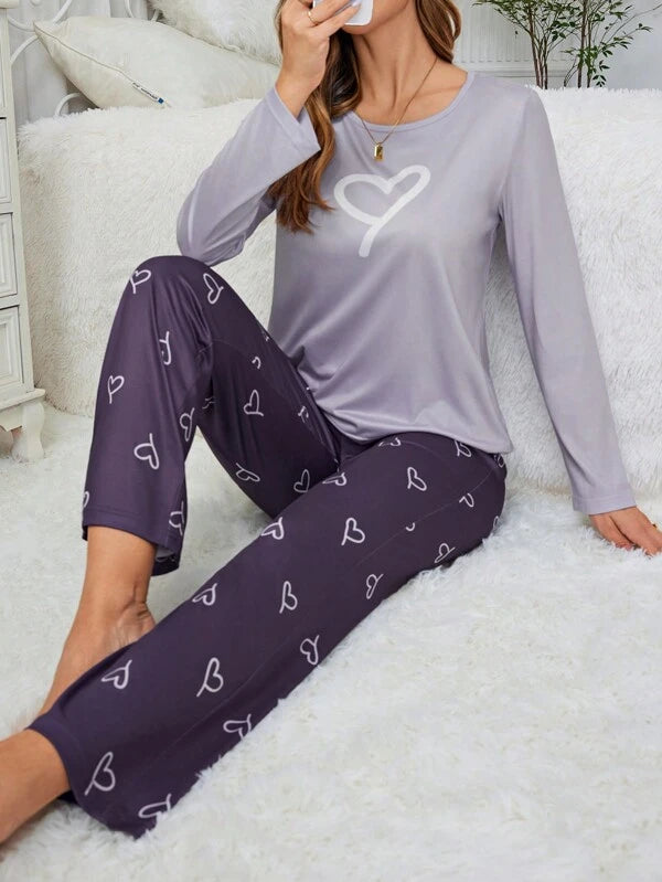 Pijama Longo HeartPrint