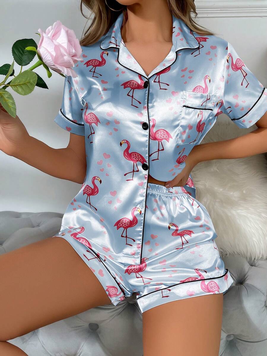 Pijama Flamingo Cetim